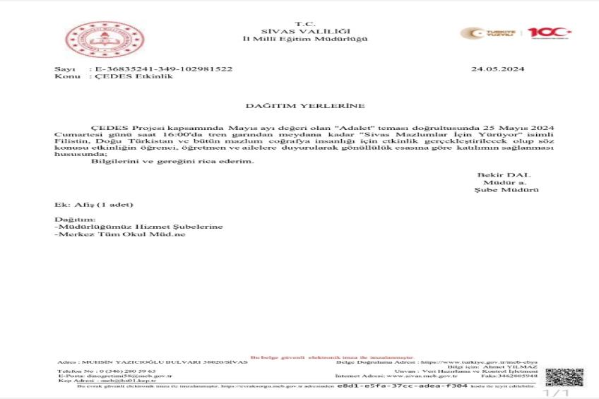 Sivas Mazlumlar İçin Yürüyor
